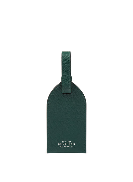 SMYTHSON - Panama Leather Luggage Tag - Forest Green - Front