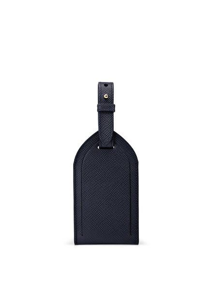 SMYTHSON - Panama Leather Luggage Tag - Navy - Back