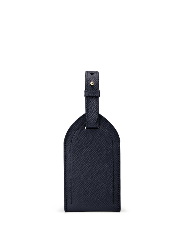 SMYTHSON - Panama Leather Luggage Tag - Navy - Back