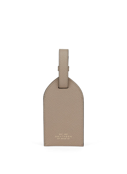 SMYTHSON - Panama Leather Luggage Tag - Sandstone - Front