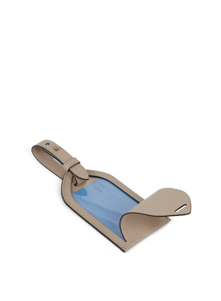 SMYTHSON - Panama Leather Luggage Tag - Sandstone - Open