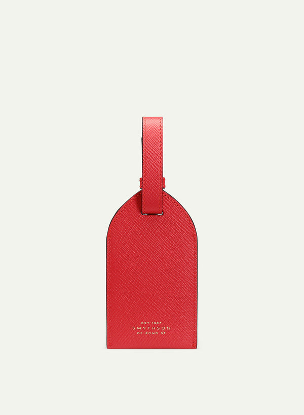 SMYTHSON - Luggage Tag - Panama Leather - Scarlet Red - Front