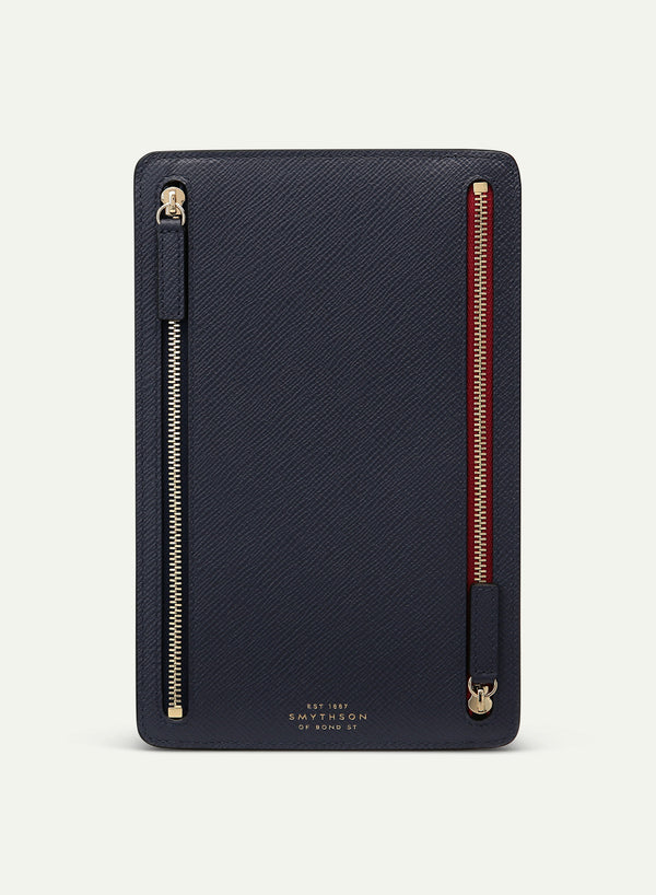 SMYTHSON - Multi-Zip Case - Panama Leather - Navy - Front