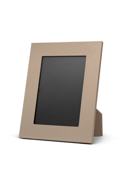 SMYTHSON - Medium Panama Leather Photo Frame - Sandstone - Angle