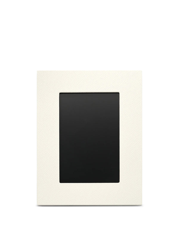 SMYTHSON - Small Panama Leather Photo Frame - Chalk - Front
