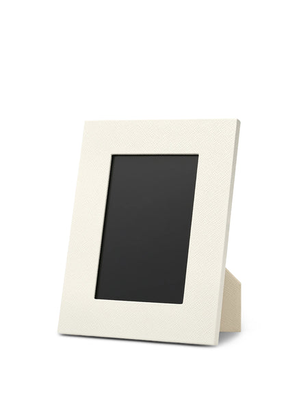 SMYTHSON - Small Panama Leather Photo Frame - Chalk - Angle