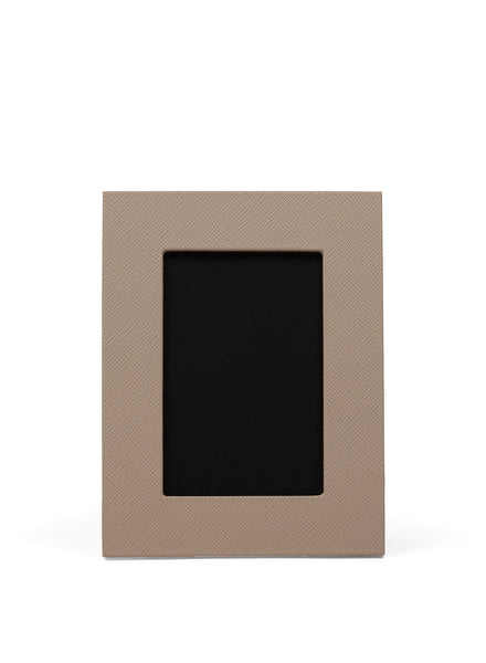 SMYTHSON - Small Panama Leather Photo Frame - Sandstone - Front