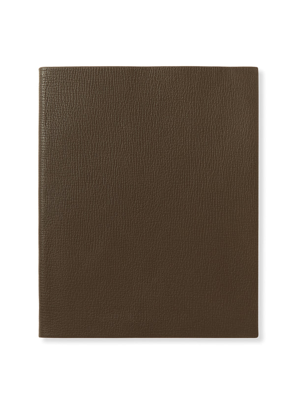 SMYTHSON - Portobello Notebook, Dark Olive - Front