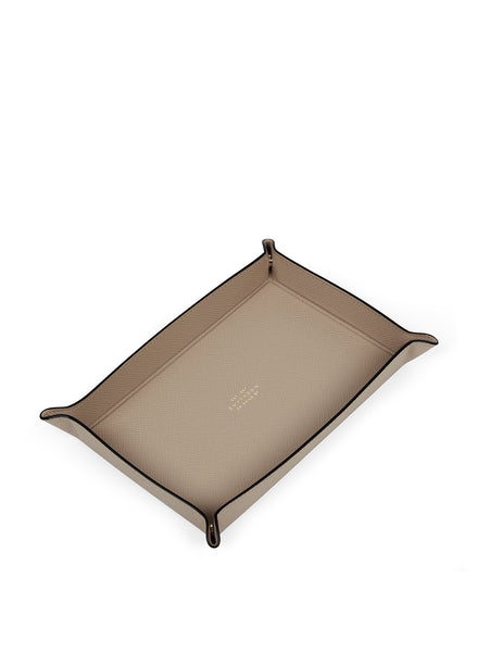 SMYTHSON - Panama Leather Rectangular Trinket Tray - Sandstone - Angle