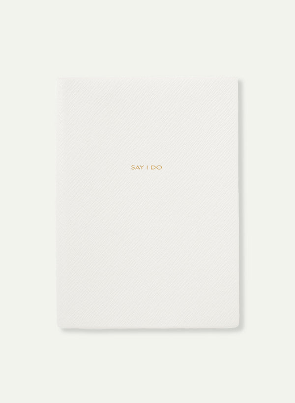 SMYTHSON - Say I Do Soho Wedding Planner - Panama Leather - White - Front