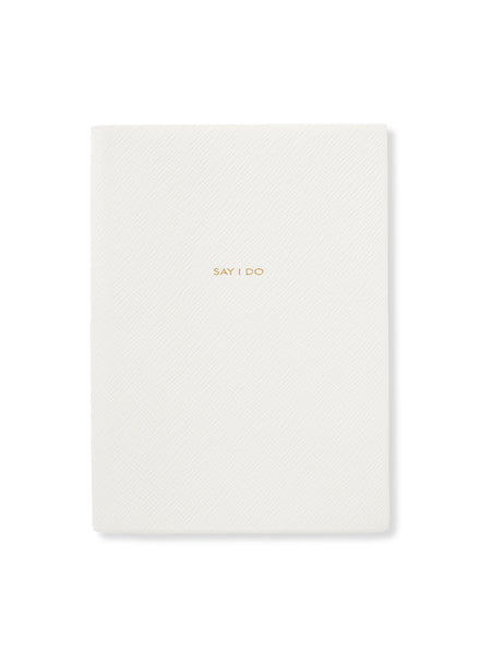 SMYTHSON - SAY I DO Panama Leather Wedding Planner - White - Front