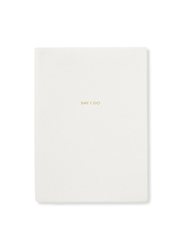SMYTHSON - SAY I DO Panama Leather Wedding Planner - White - Front