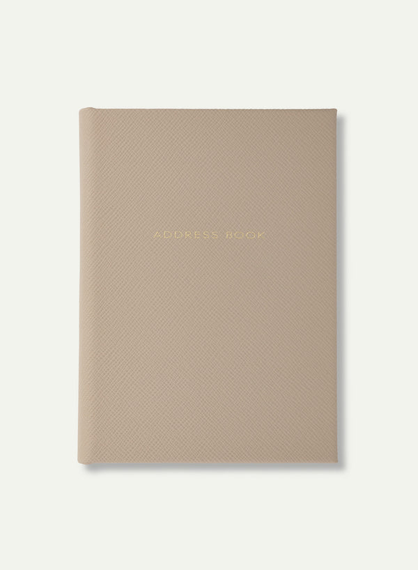 SMYTHSON - Telephone And Address Record Book - Panama Leather - Sandstone - Front