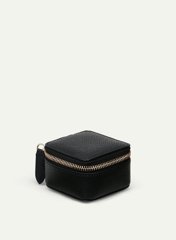 SMYTHSON - Trinket Case - Crossgrain Leather - Small - Black - Side