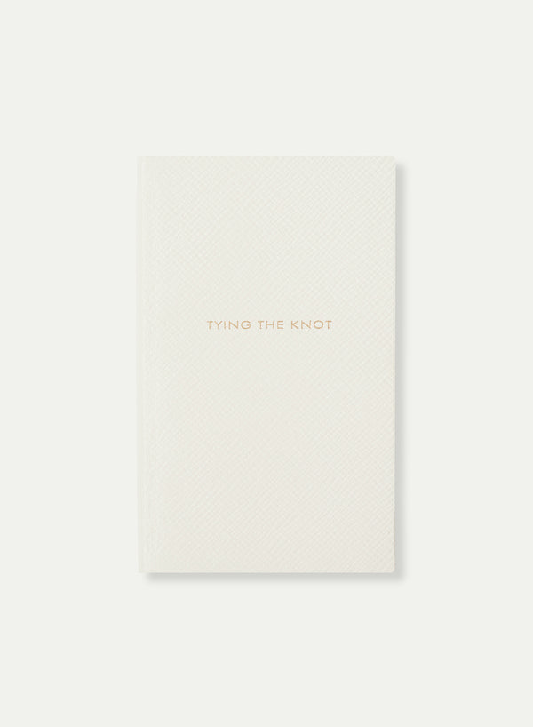 SMYTHSON - Tying The Knot Notebook - Panama Leather - White - Front