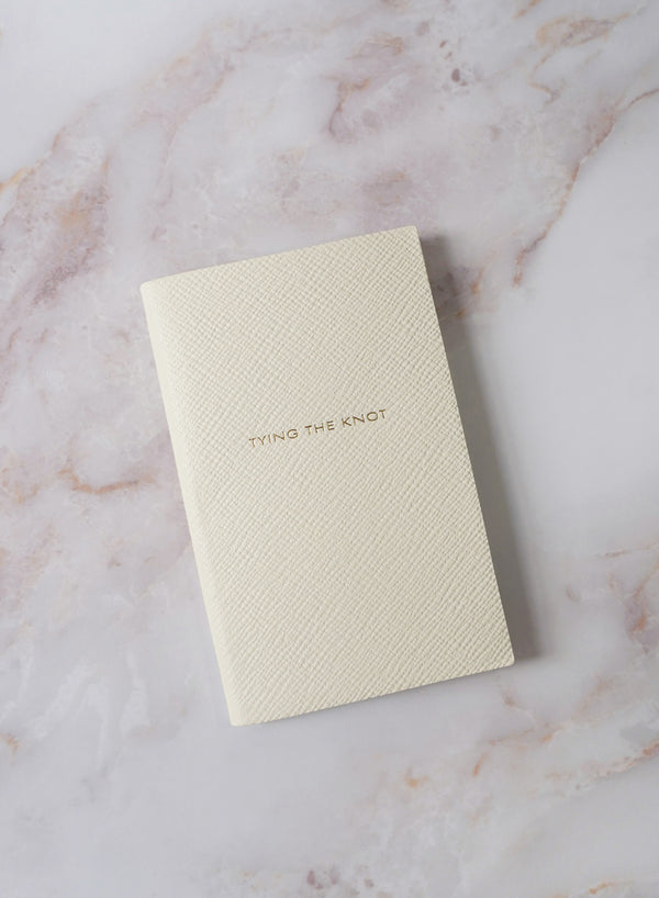SMYTHSON - Tying The Knot Notebook - Panama Leather - White - Lifestyle 
