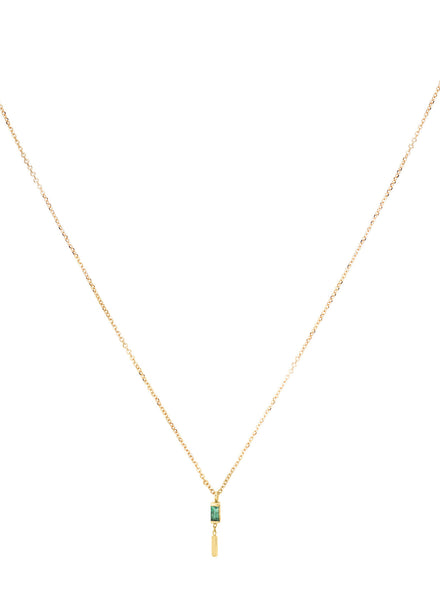 Enchanting Emeralds Baguette Gold Necklace - Detail