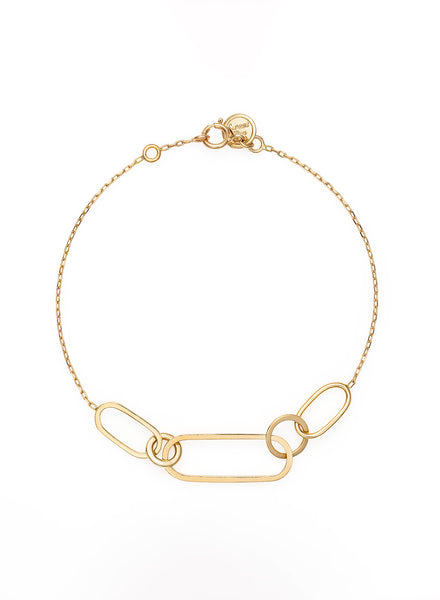 Linked With Love Chunky Gold Bracelet - Flat