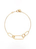 Linked With Love Chunky Gold Bracelet - Flat