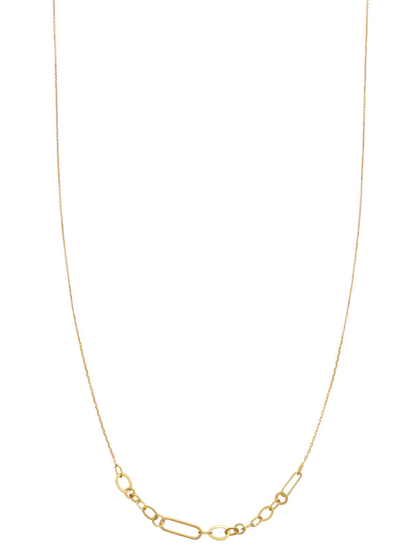 Linked With Love Long Gold Necklace - Detail