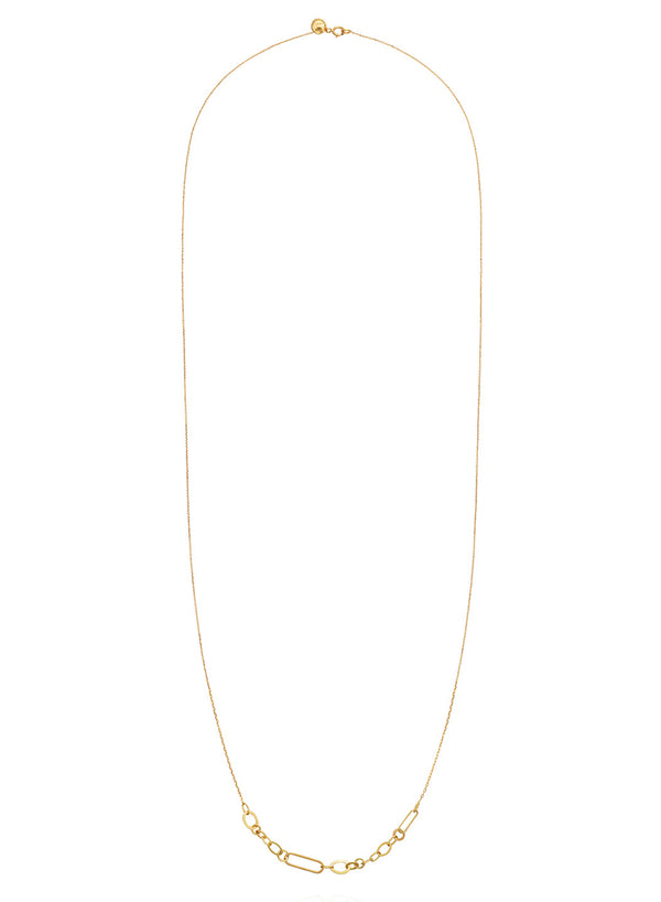 Linked With Love Long Gold Necklace - Flat