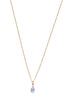 Blue Sapphire Drop Gold Necklace - Detail