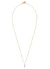Blue Sapphire Drop Gold Necklace - Flat