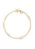 Snow Drop Pearl Gold Bracelet - Flat