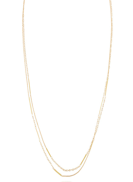 Sycamore Long Gold Necklace - Flat