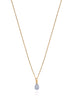 Blue Sapphire Drop Gold Necklace - detail