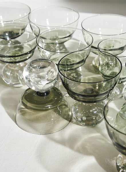 SET OF SIX "ETERNAL SNOW" MEDIUM GREY GLASSES - BELA SILVA - Lifestyle