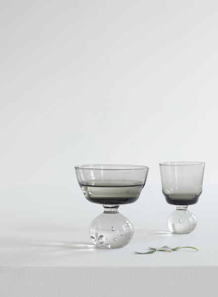 SET OF SIX "ETERNAL SNOW" SMALL GREY GLASSES - BELA SILVA - Lifestyle