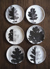 SASKIA SPENDER Set of Six Black and White Leaf Plates - 1