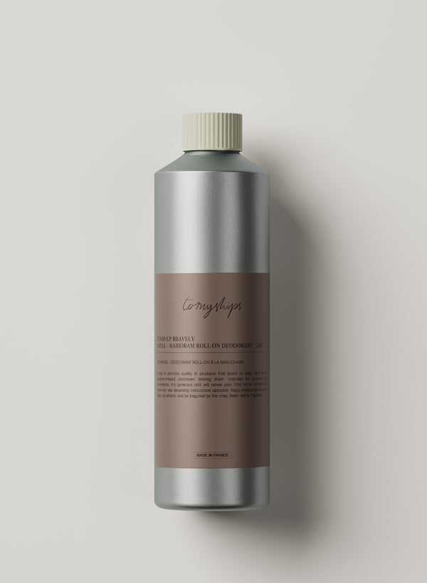TO MY SHIPS Stand Up Bravely Marjoram Roll-On Deodorant Refill, 375ml - Front