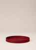 PARADISE ROW Oxblood Red Leather Trinket Tray - front