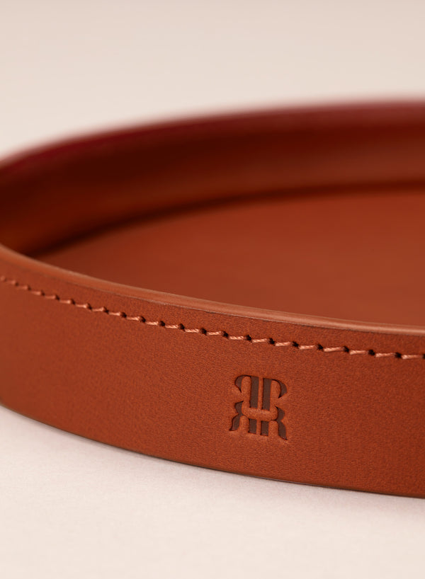 PARADISE ROW - Tan Leather Trinket Tray - detail