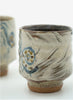 TROY TOWN -  Set of Two Tea Cups (Yunomi) with Hakeme Glaze - Detail 1
