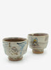 TROY TOWN - Set of Two Tea Cups (Yunomi) with Hakeme Glaze - Lead Image 