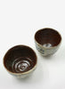 TROY TOWN - Set of Two Tea Cups (Yunomi) with Hakeme Glaze - Top