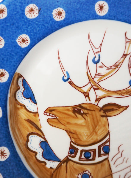 THOMAS GOODE Hand-Painted Porcelain Side Plate - Blue - Detail 1