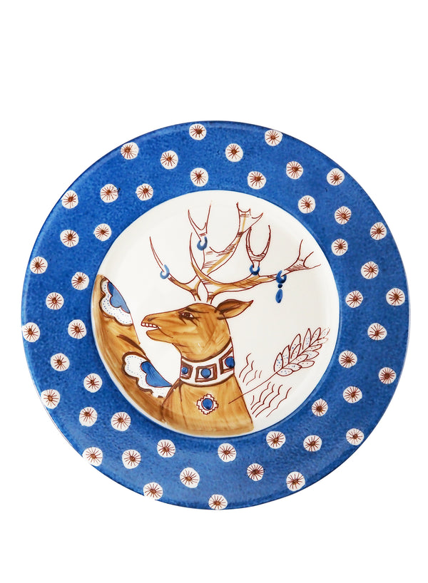 THOMAS GOODE Hand-Painted Porcelain Side Plate - Blue - Front