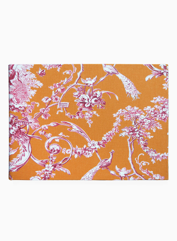 BESPOKE TOILE DE JOUY COTTON PHOTO ALBUM - Ludivine Orange - Cut Out
