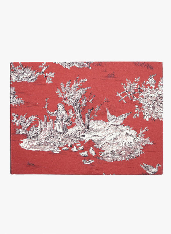 BESPOKE TOILE DE JOUY COTTON PHOTO ALBUM - Pastorale Red - Cut Out