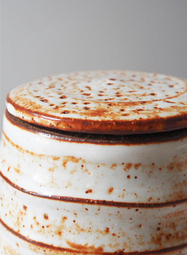 Ridged Tea Jar with Shino Glaze - 3