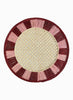 SET OF 2 TWIST PLACEMATS - Pair of large, hand-woven raffia placemats in burgundy and pink - 1