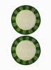 SET OF 2 TWIST PLACEMATS - Pair of large, hand woven raffia placemats in green - two