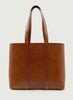 URSULA - URSULA X JANECARR Leather Tote - Tan - Front