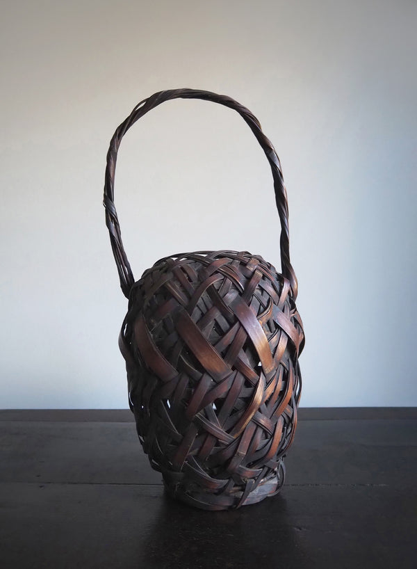 VINTAGE JAPANESE HANDWOVEN BAMBOO BASKET III - Lead Image