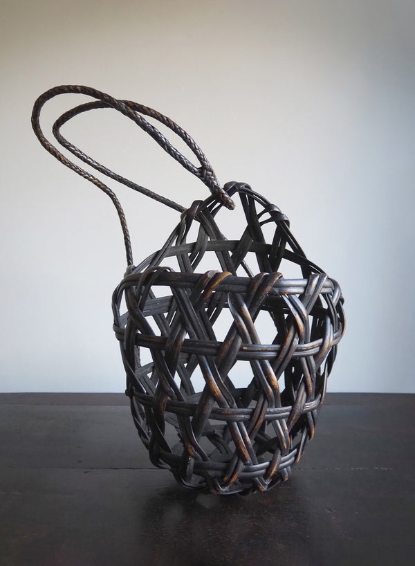 VINTAGE JAPANESE HANDWOVEN BAMBOO BASKET V - Lead Image