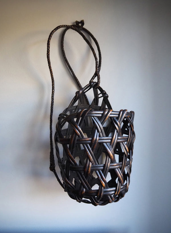 VINTAGE JAPANESE HANDWOVEN BAMBOO BASKET V - Lifestyle 